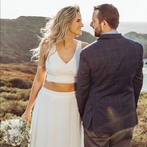 Off White Two Pieces Maxi Dress